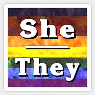 She-They Pronouns: Inclusive Sticker